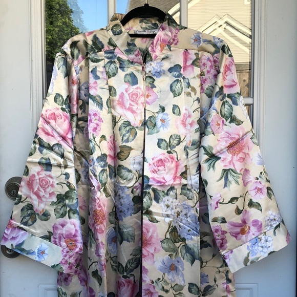 Sante Classics Floral Pleated Kimono Caftan M - Picture 3 of 8